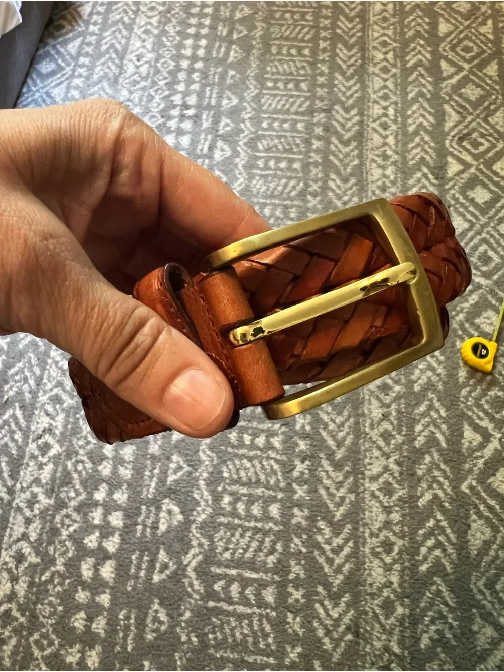 Brooks Brothers Woven Leather Belt Gold Buckle sz 40 but could fit anyone